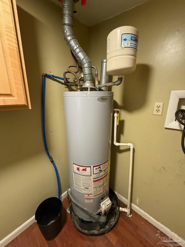 utility room with water heater