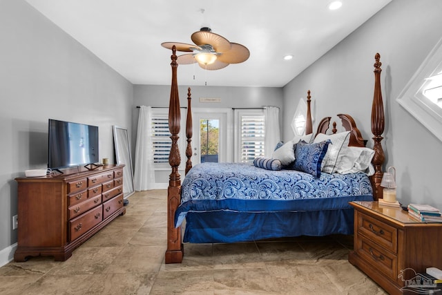 bedroom with ceiling fan