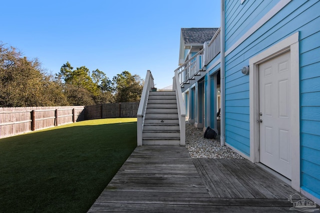 view of yard featuring a deck