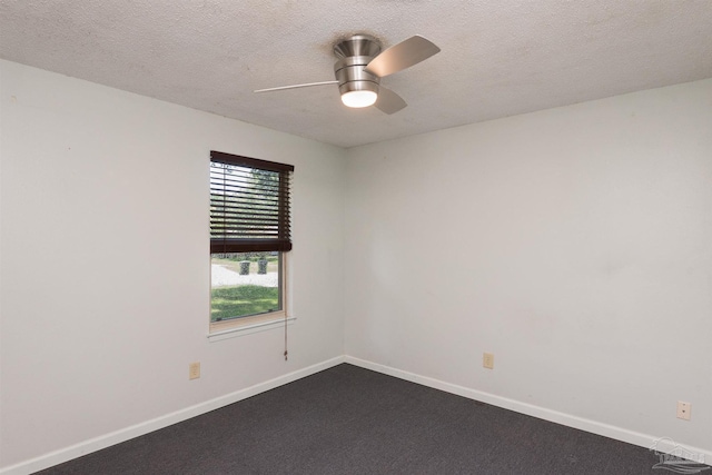 7026 Balboa Dr, Pensacola, FL 32526 - unfurnished room featuring ceiling fan, a textured ceiling, and dark carpet