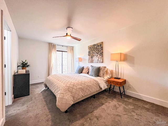 4718 Huron Dr, Pensacola, FL 32507 - carpeted bedroom featuring baseboards and ceiling fan