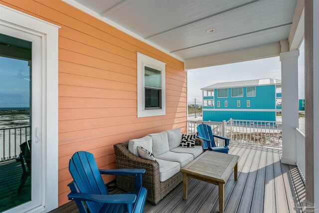 balcony with an outdoor hangout area