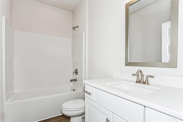 1644 Slate Dr, Cantonment, FL 32533 - full bath with toilet, shower / bath combination, vanity, and wood finished floors