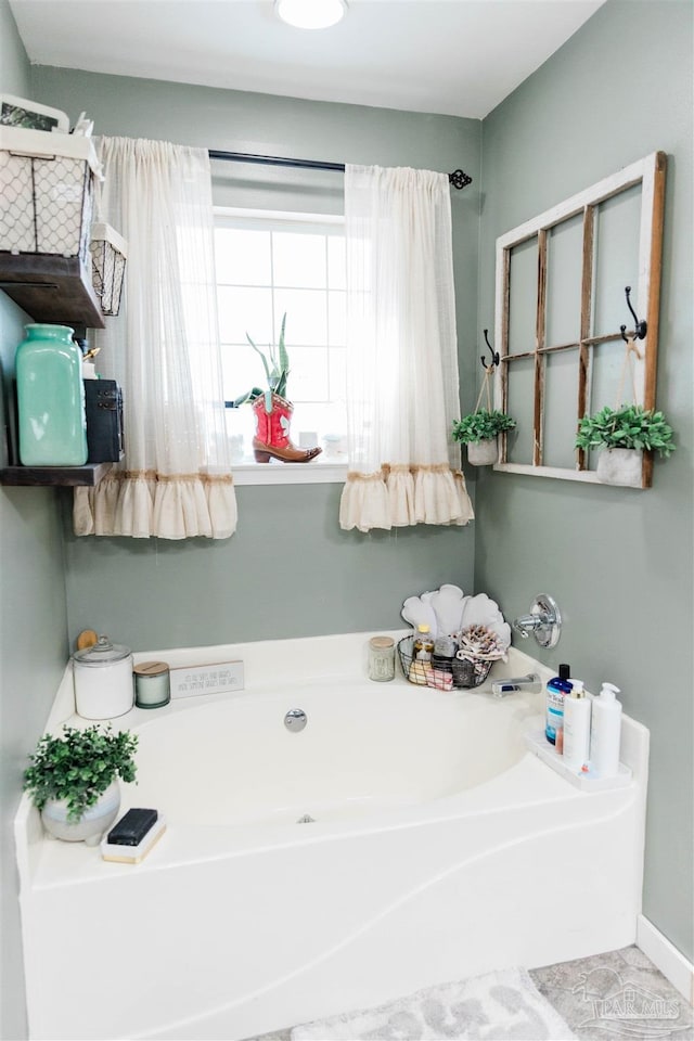 bathroom with a bathing tub