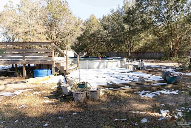 view of yard featuring a deck