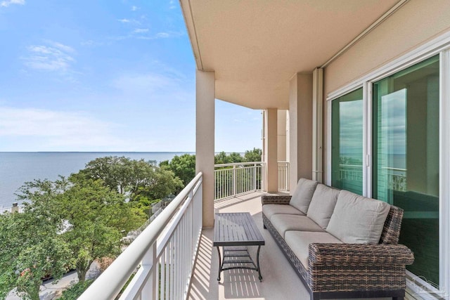 1700 Scenic Hwy Unit 404, Pensacola, FL 32503 - balcony with an outdoor living space and a water view
