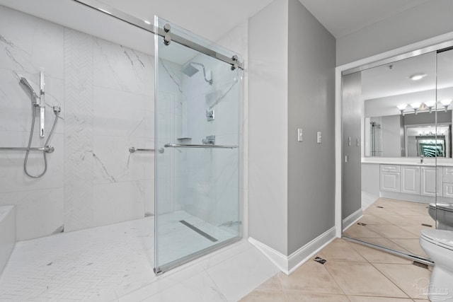 1700 Scenic Hwy Unit 404, Pensacola, FL 32503 - full bath with a shower stall, toilet, vanity, and tile patterned floors