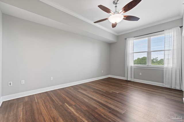 1700 Scenic Hwy Unit 404, Pensacola, FL 32503 - unfurnished room with dark wood finished floors, ceiling fan, ornamental molding, and baseboards
