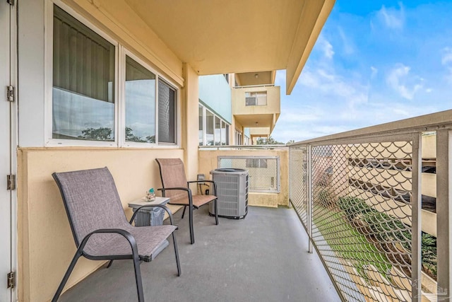 balcony with central air condition unit