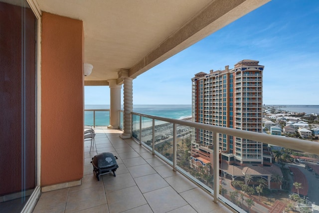 balcony with a water view