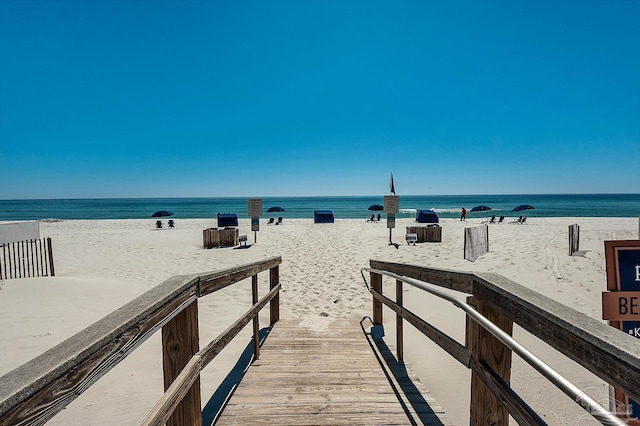 water view featuring a beach view