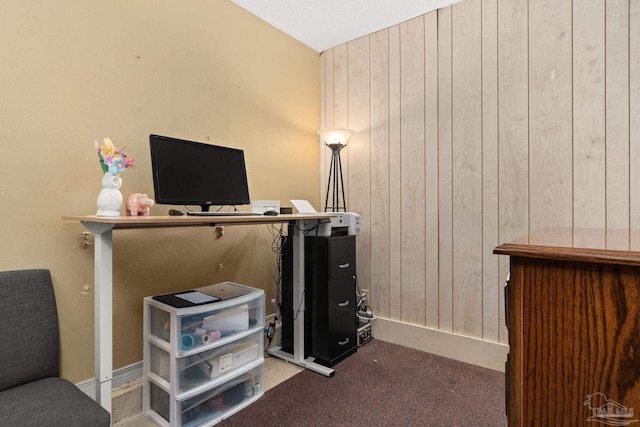 28 Easton St, Cantonment, FL 32533 - carpeted home office featuring wooden walls