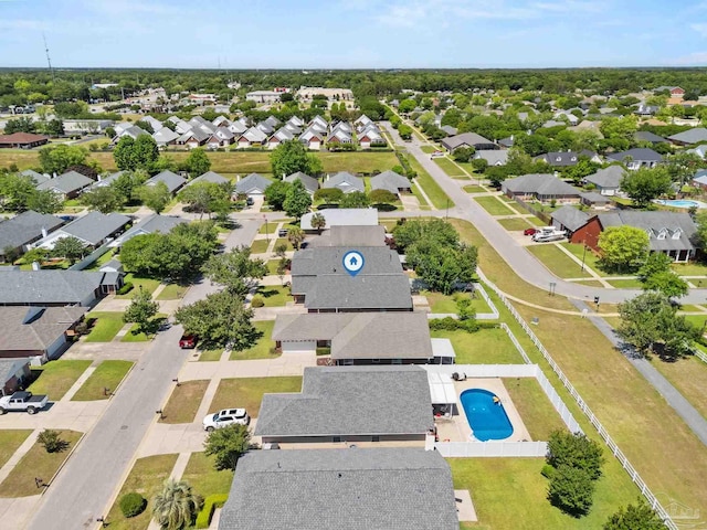 28 Easton St, Cantonment, FL 32533 - aerial perspective of suburban area featuring a pool