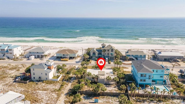 1207 Ariola Dr, Pensacola Beach, FL 32561 - aerial perspective of suburban area featuring waterfront with a beach