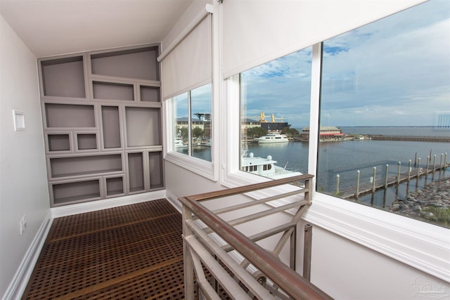 balcony with a water view