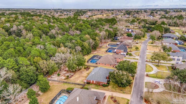 aerial view with a residential view