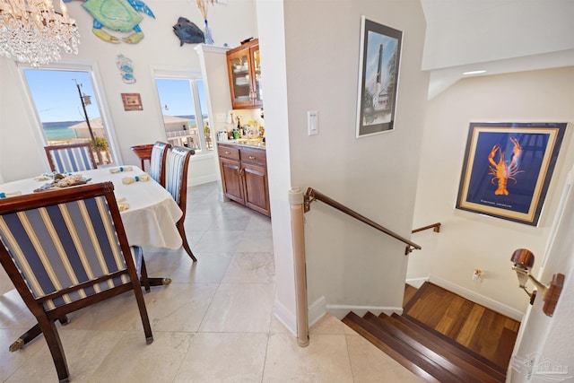 view of tiled dining room