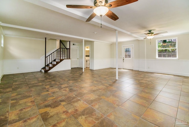 spare room featuring ceiling fan