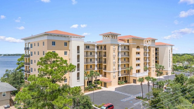 view of property with a water view