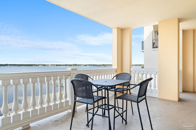 balcony with a water view