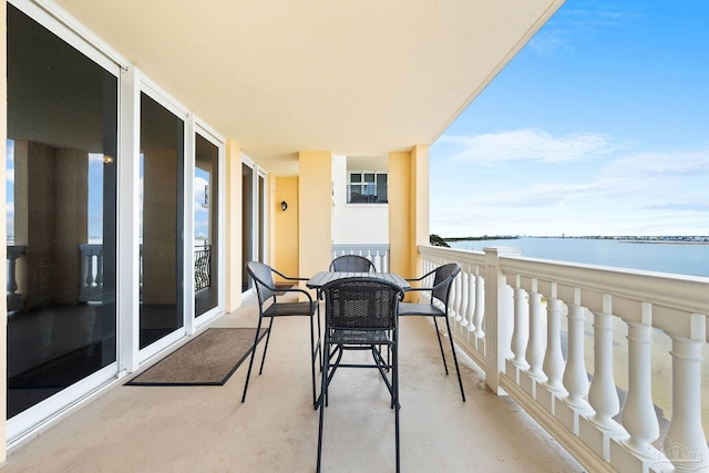 balcony with a water view