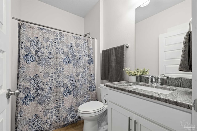 1223 Fenwick Ct, Cantonment, FL 32533 - full bath with vanity, wood finished floors, and curtained shower