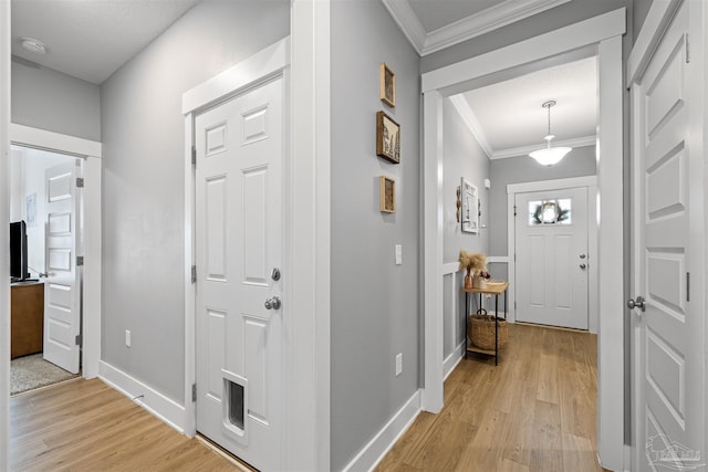 1223 Fenwick Ct, Cantonment, FL 32533 - foyer entrance with light wood-style floors and ornamental molding