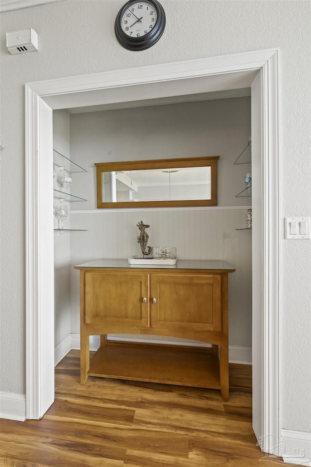 bathroom featuring wood-type flooring