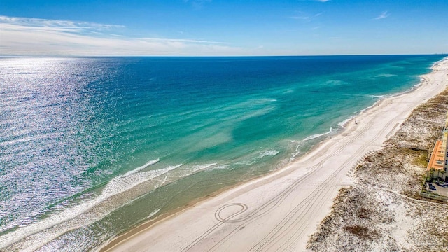 property view of water featuring a view of the beach