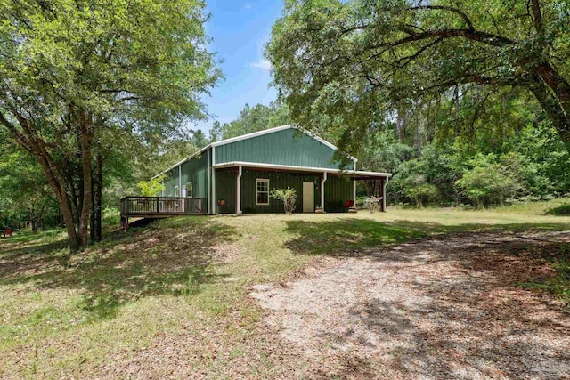 6781 Generals Ln, Pace, FL 32571 - back of property with a wooden deck