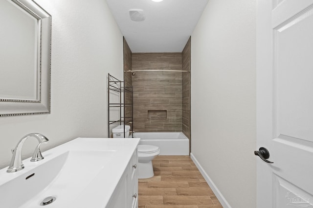 6781 Generals Ln, Pace, FL 32571 - full bathroom with vanity, wood finished floors, and bathing tub / shower combination
