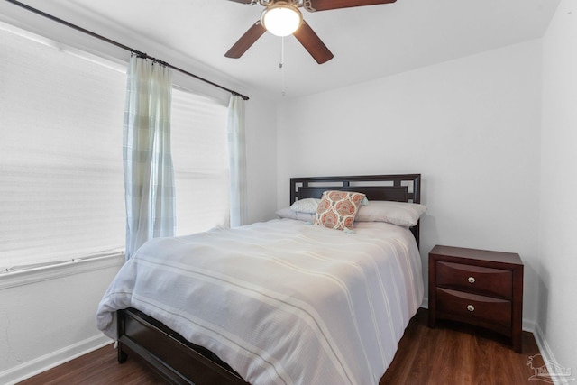 407 Rue Max St, Pensacola, FL 32507 - bedroom with wood finished floors, baseboards, and a ceiling fan