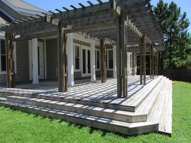 1855 Lindsey Magnolia Ct, Navarre, FL 32566 - view of patio with a pergola and french doors