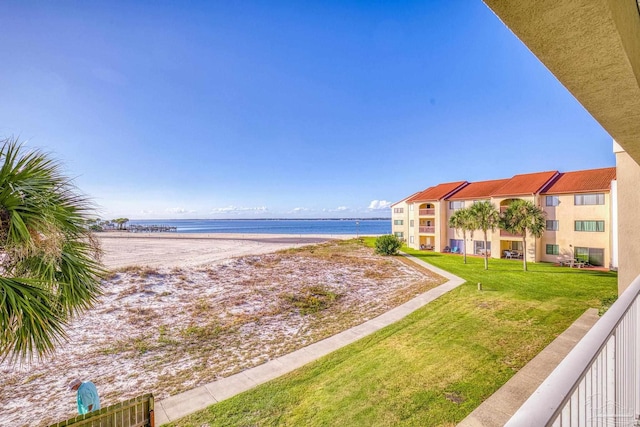 water view with a view of the beach