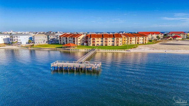 exterior space featuring a water view