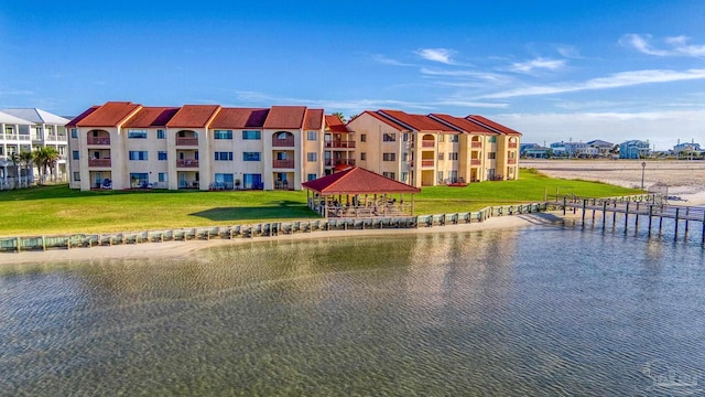 water view with a gazebo