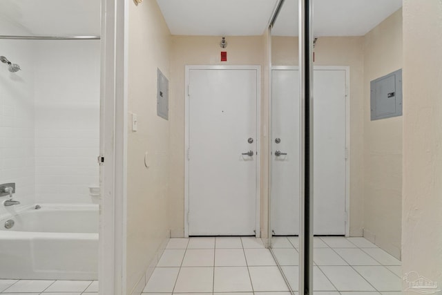 bathroom featuring tile patterned floors and electric panel