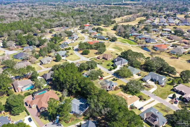 birds eye view of property with a residential view