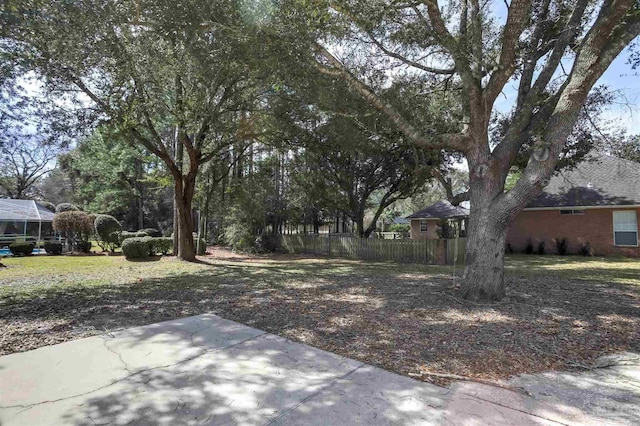 view of yard featuring fence