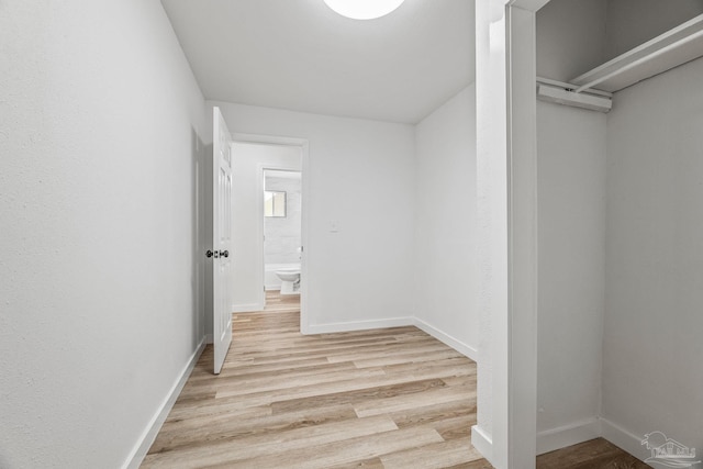 spacious closet featuring light hardwood / wood-style flooring