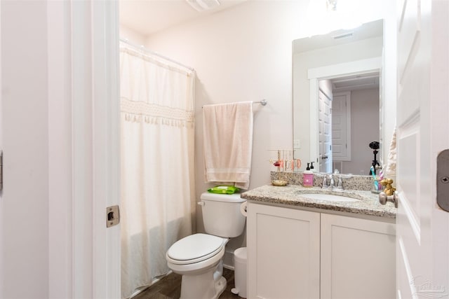 bathroom with toilet and vanity