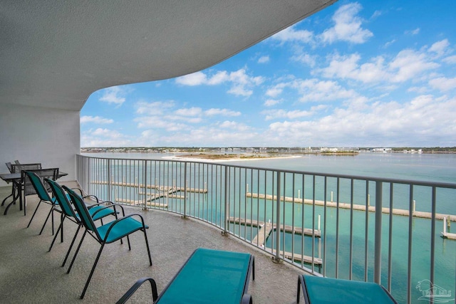 balcony with a water view