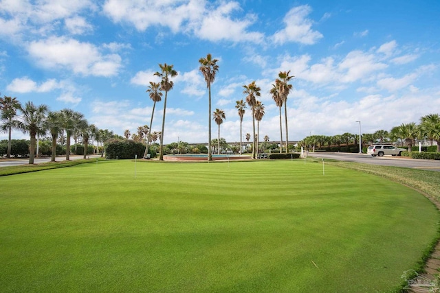 view of community with view of golf course