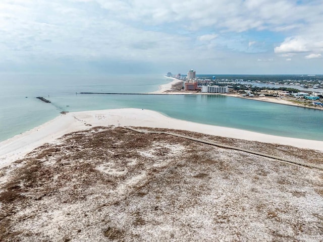 property view of water featuring a view of the beach