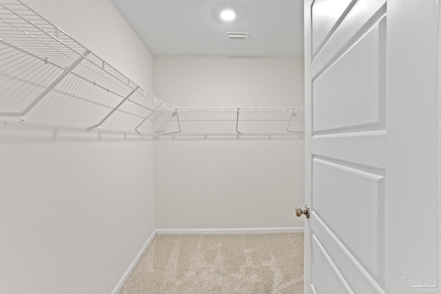 walk in closet with carpet and visible vents