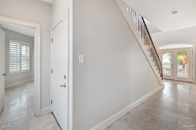 corridor with french doors