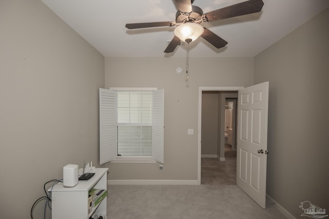 3200 Silverleaf Dr, Pensacola, FL 32504 - unfurnished bedroom featuring light carpet, a ceiling fan, and baseboards
