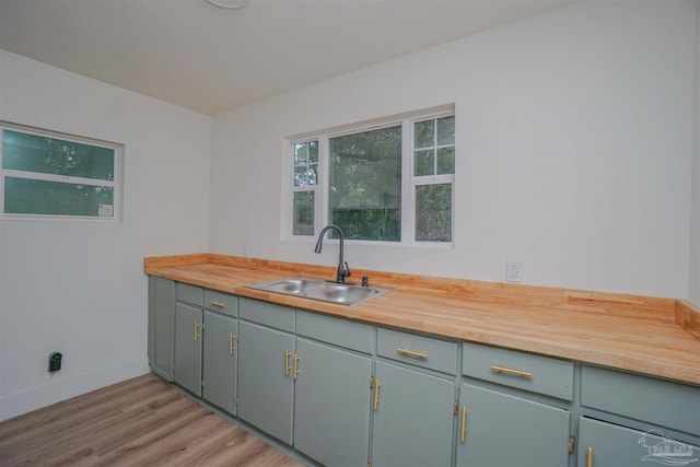 kitchen featuring sink and light hardwood / wood-style floors