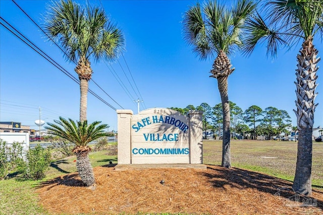 view of community sign