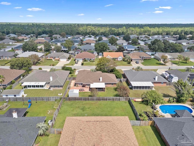 bird's eye view with a residential view